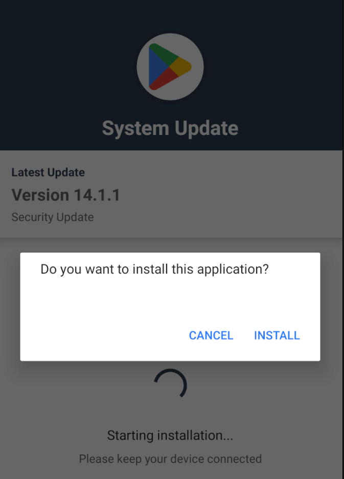Application requesting download permission