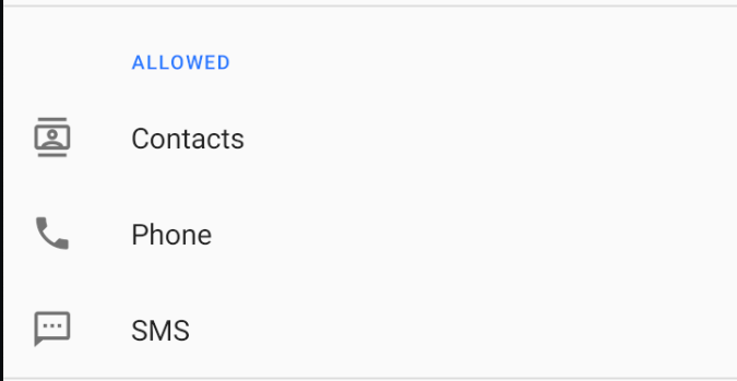 Secondary app requesting permissions