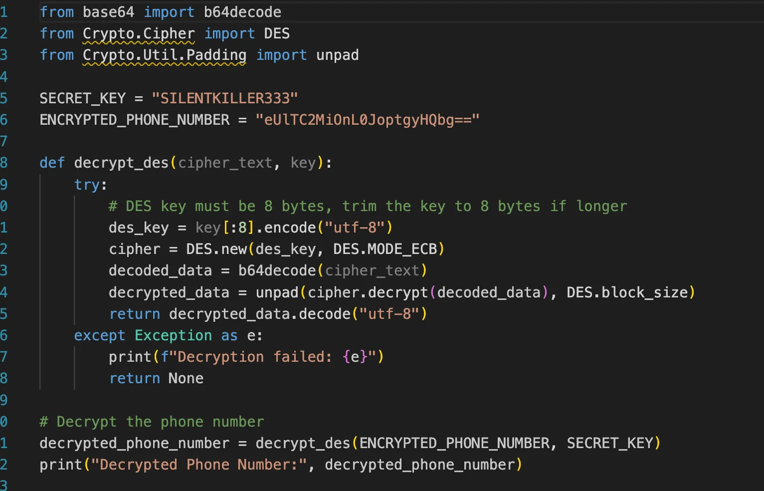 Python decryption script