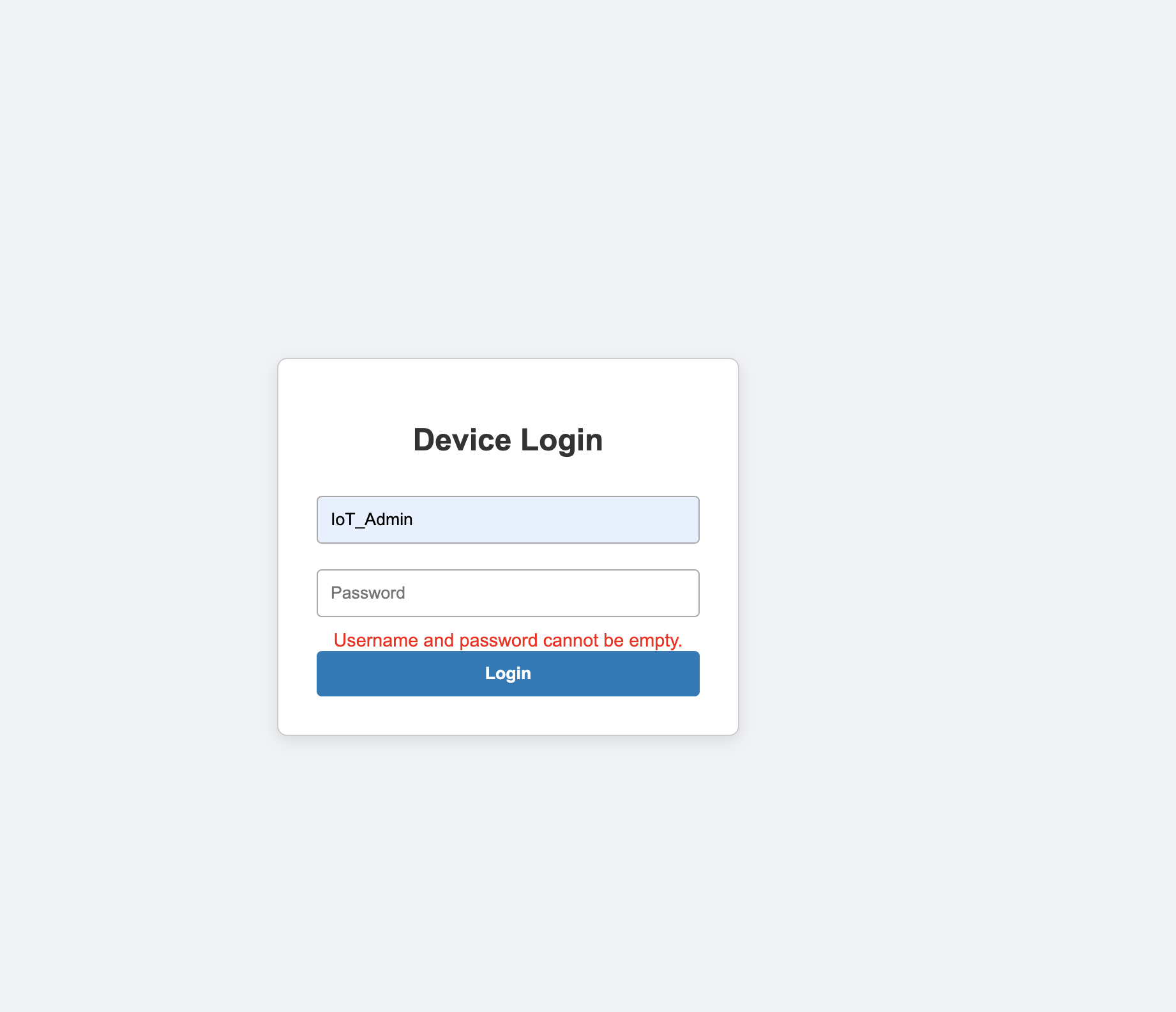 Login Screen
